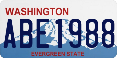 WA license plate ABE1988
