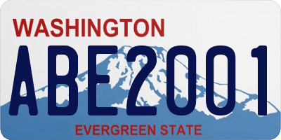 WA license plate ABE2001
