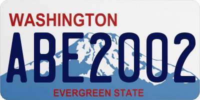 WA license plate ABE2002
