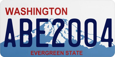 WA license plate ABE2004