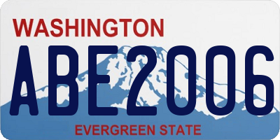 WA license plate ABE2006