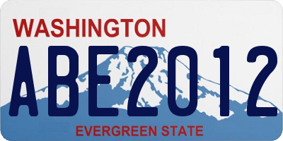 WA license plate ABE2012