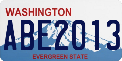 WA license plate ABE2013