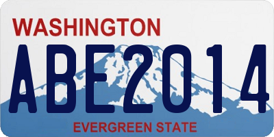 WA license plate ABE2014