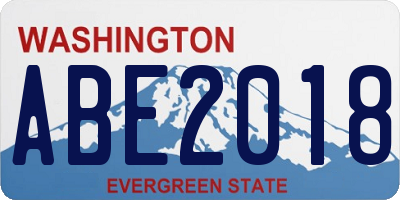 WA license plate ABE2018