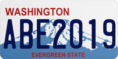 WA license plate ABE2019