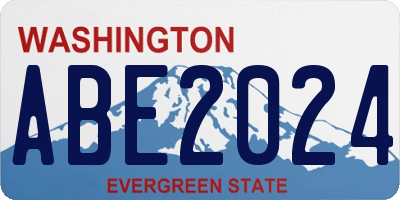 WA license plate ABE2024