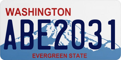 WA license plate ABE2031