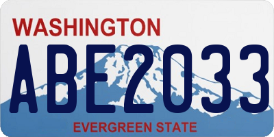 WA license plate ABE2033