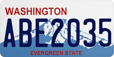 WA license plate ABE2035