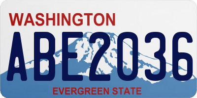 WA license plate ABE2036