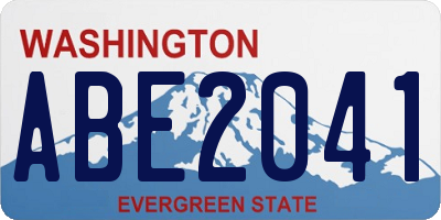 WA license plate ABE2041