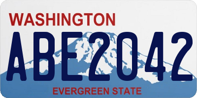 WA license plate ABE2042