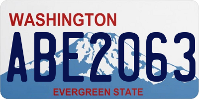 WA license plate ABE2063