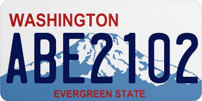 WA license plate ABE2102