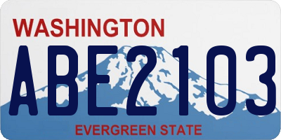 WA license plate ABE2103
