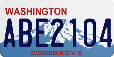 WA license plate ABE2104