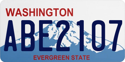WA license plate ABE2107