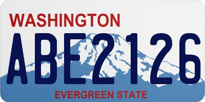 WA license plate ABE2126