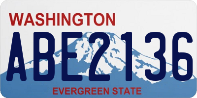 WA license plate ABE2136