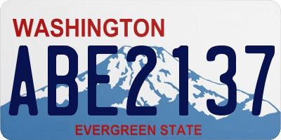 WA license plate ABE2137