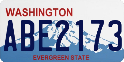 WA license plate ABE2173