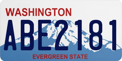 WA license plate ABE2181