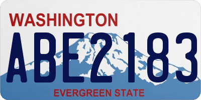 WA license plate ABE2183