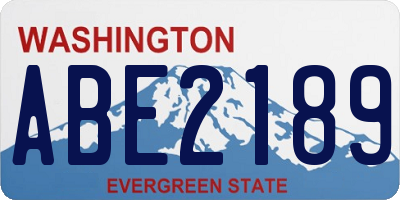 WA license plate ABE2189