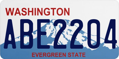 WA license plate ABE2204