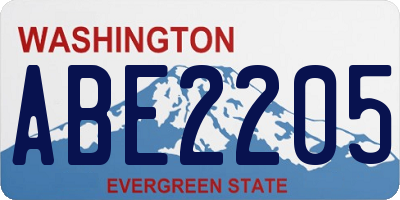 WA license plate ABE2205