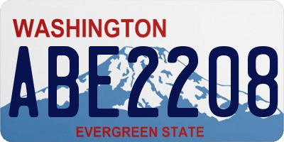 WA license plate ABE2208