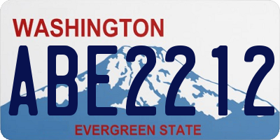 WA license plate ABE2212