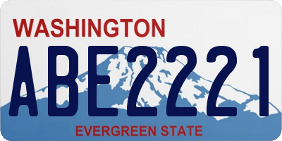 WA license plate ABE2221