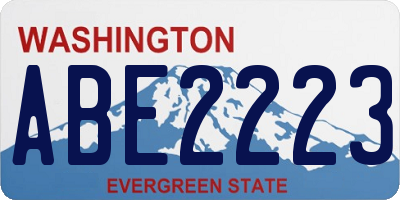 WA license plate ABE2223