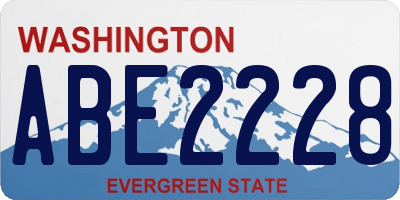 WA license plate ABE2228