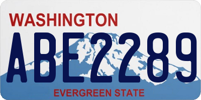 WA license plate ABE2289