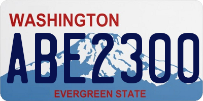 WA license plate ABE2300