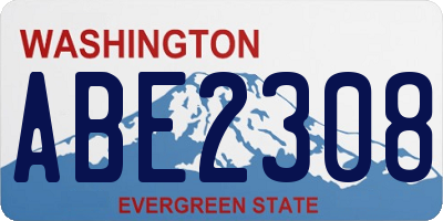 WA license plate ABE2308