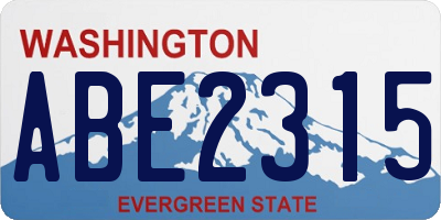 WA license plate ABE2315