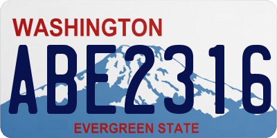 WA license plate ABE2316