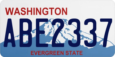 WA license plate ABE2337