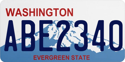 WA license plate ABE2340
