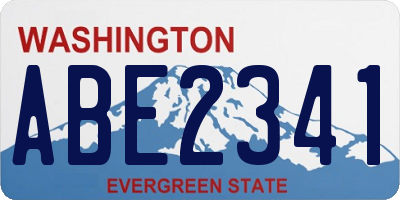 WA license plate ABE2341