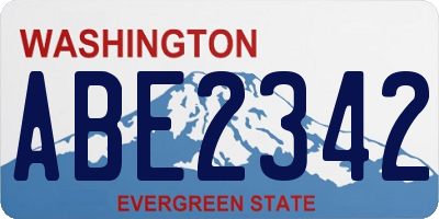 WA license plate ABE2342