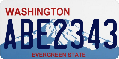 WA license plate ABE2343