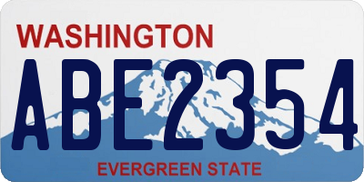 WA license plate ABE2354