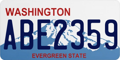 WA license plate ABE2359