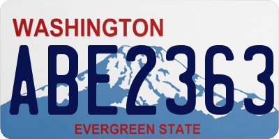 WA license plate ABE2363