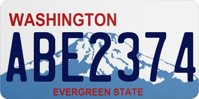 WA license plate ABE2374